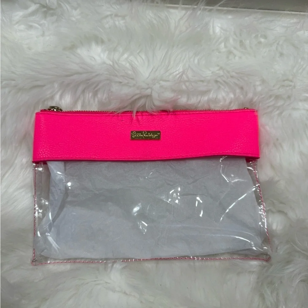 Lilly Pulitzer Neon Pink Clear bag